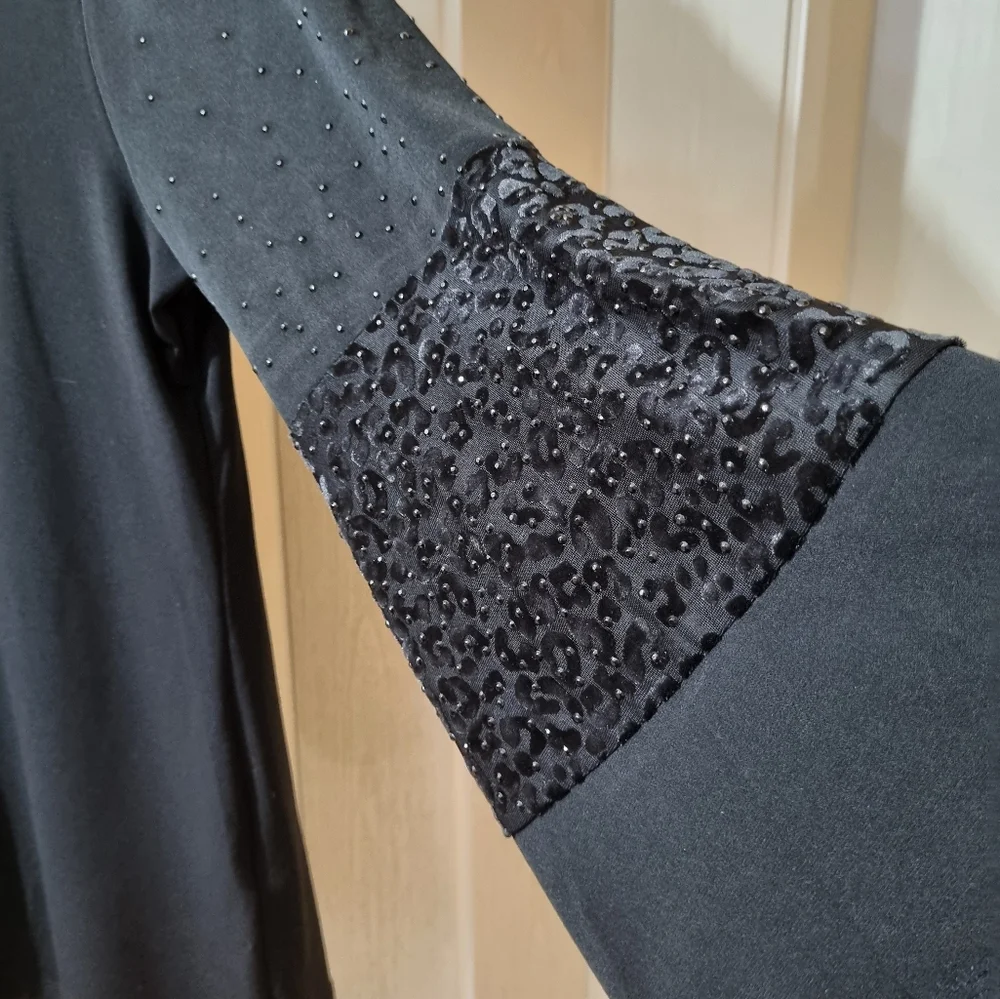 JM Collection women's blouse black, long sleeves, New With Tag Size M - Picture 4 of 10